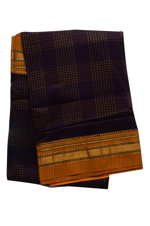 checks and strips chikki Border Sarees