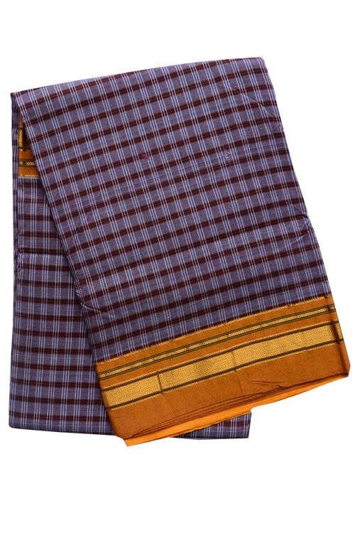 checks and strips chikki Border Sarees