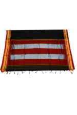 Ilkal Silk by Cotton Plain Chikki Border Black Saree