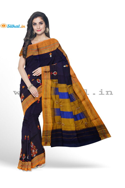 Ilkal Silk by Cotton Kasuti Work Saree