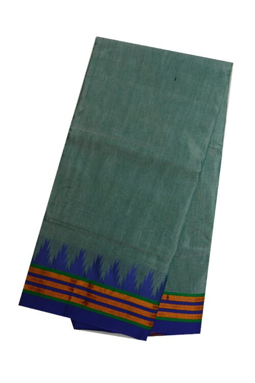 Ilkal Silk by Cotton Plain temple Border Saree