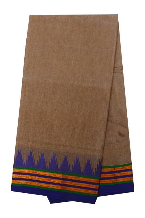 Ilkal Silk by Cotton Plain temple Border Saree