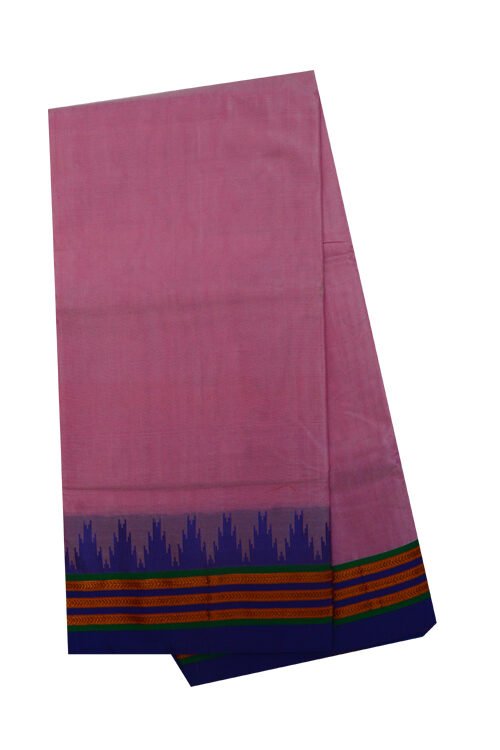 Ilkal Silk by Cotton Plain temple Border Saree