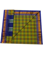 Ilkal Silk by Cotton Big Checks Temple border Saree