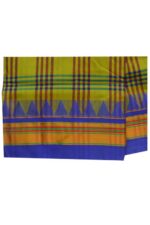 Ilkal Silk by Cotton Big Checks Temple border Saree