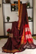 Ilkal Handloom Silk by Cotton Small Checks Chikki Paras Saree