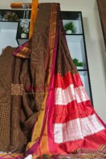 Ilkal Handloom Silk by Cotton Small Checks Chikki Paras Saree