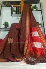 Ilkal Handloom Silk by Cotton Small Checks Chikki Paras Saree