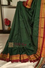Ilkal Handloom Silk by Cotton Small Checks Chikki Paras Saree