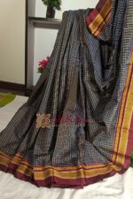 Ilkal Handloom Silk by Cotton Small Checks Chikki Paras Saree