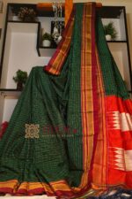 Ilkal Handloom Silk by Cotton Small Checks Chikki Paras Saree