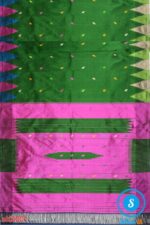 PRE-ORDER: ILKAL HANDLOOM LUXURY DADI TIRKI TEMPLE BORDER BUTTA SILK SAREE