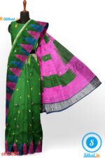 PRE-ORDER: ILKAL HANDLOOM LUXURY DADI TIRKI TEMPLE BORDER BUTTA SILK SAREE