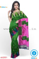 PRE-ORDER: ILKAL HANDLOOM LUXURY DADI TIRKI TEMPLE BORDER BUTTA SILK SAREE