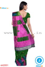 PRE-ORDER: ILKAL HANDLOOM LUXURY DADI TIRKI TEMPLE BORDER BUTTA SILK SAREE