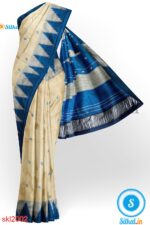 PRE-ORDER: ILKAL HANDLOOM LUXURY DADI TIRKI TEMPLE BORDER BUTTA SILK SAREE