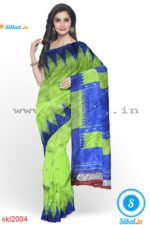 PRE-ORDER: ILKAL HANDLOOM LUXURY DADI TIRKI TEMPLE BORDER BUTTA SILK SAREE