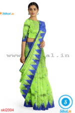 PRE-ORDER: ILKAL HANDLOOM LUXURY DADI TIRKI TEMPLE BORDER BUTTA SILK SAREE