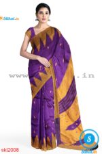 PRE-ORDER: ILKAL HANDLOOM LUXURY DADI TIRKI TEMPLE BORDER BUTTA SILK SAREE