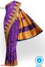 PRE-ORDER: ILKAL HANDLOOM LUXURY DADI TIRKI TEMPLE BORDER BUTTA SILK SAREE
