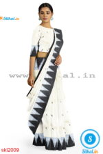 PRE-ORDER: ILKAL HANDLOOM LUXURY DADI TIRKI TEMPLE BORDER BUTTA SILK SAREE