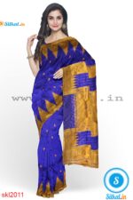 PRE-ORDER: ILKAL HANDLOOM LUXURY DADI TIRKI TEMPLE BORDER BUTTA SILK SAREE