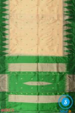 PRE-ORDER: ILKAL HANDLOOM LUXURY DADI TIRKI TEMPLE BORDER BUTTA SILK SAREE