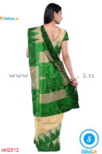 PRE-ORDER: ILKAL HANDLOOM LUXURY DADI TIRKI TEMPLE BORDER BUTTA SILK SAREE