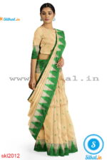 PRE-ORDER: ILKAL HANDLOOM LUXURY DADI TIRKI TEMPLE BORDER BUTTA SILK SAREE