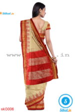 PRE-ORDER: ILKAL HANDLOOM LUXURY DADI TIRKI TEMPLE BORDER SILK SAREE