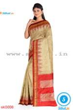 PRE-ORDER: ILKAL HANDLOOM LUXURY DADI TIRKI TEMPLE BORDER SILK SAREE
