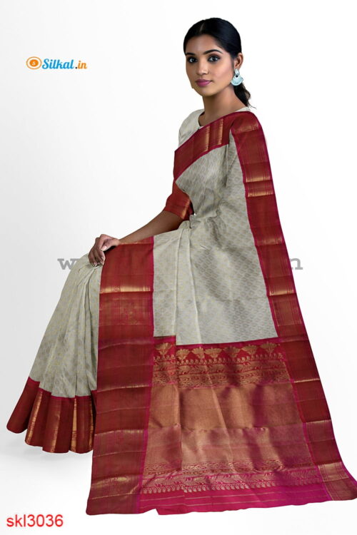 ILKAL HANDLOOM LUXURY DADI TIRKI WEDDING SAREE