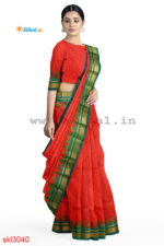 ILKAL HANDLOOM LUXURY DADI TIRKI TEMPLE BORDER SAREE