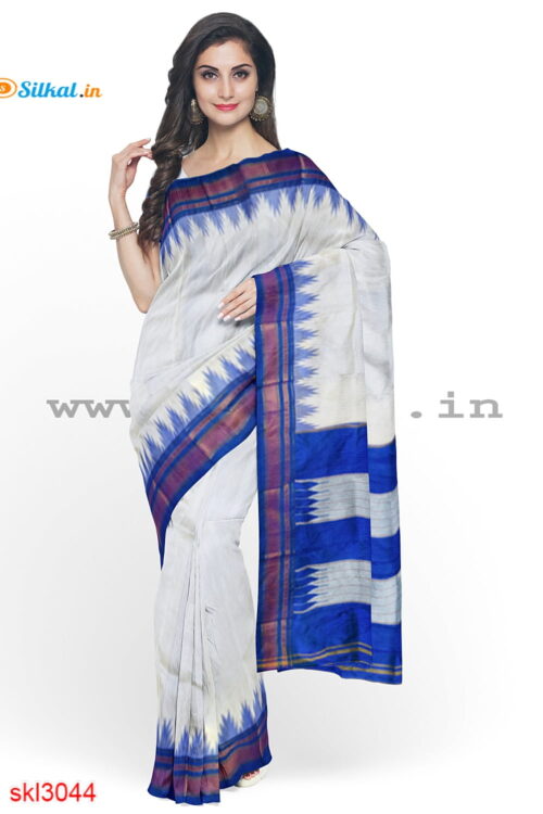 ILKAL HANDLOOM LUXURY DADI TIRKI TEMPLE BORDER SAREE
