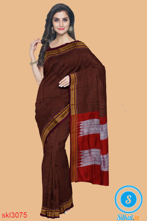 ILKAL HANDLOOM SILK BY COTTON CHIKKI PARAS SAREES