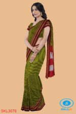ILKAL HANDLOOM SILK BY COTTON SMALL CHECKS BHOOMI BORDER SAREES