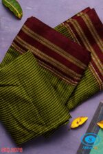ILKAL HANDLOOM SILK BY COTTON SMALL CHECKS BHOOMI BORDER SAREES