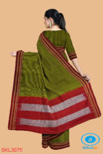 ILKAL HANDLOOM SILK BY COTTON SMALL CHECKS BHOOMI BORDER SAREES