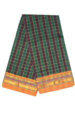 Ilkal Silk by Cotton Big Checks Patti Pallu Sarees