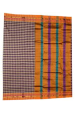 Ilkal Silk by Cotton Small Checks Patti Pallu Sarees