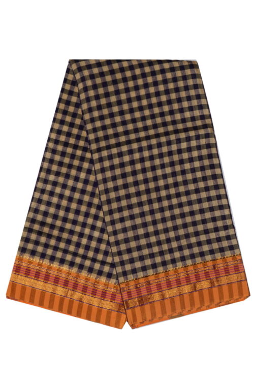 Ilkal Silk by Cotton Small Checks Patti Pallu Sarees