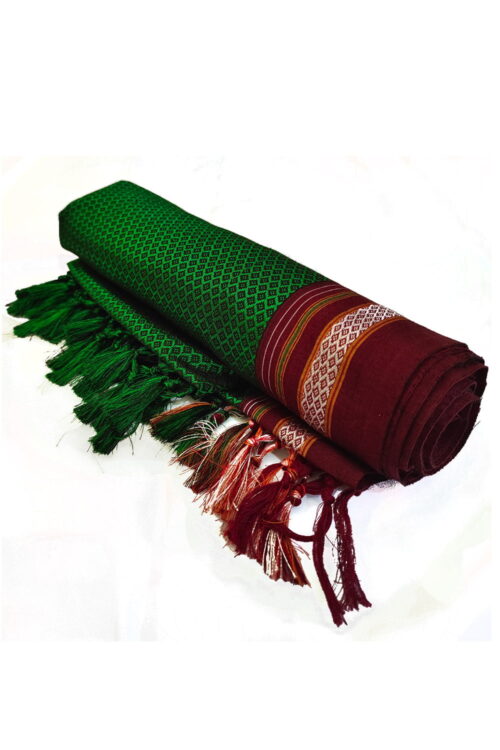 Guledgudda Khana Cotton Silk Fabrics Duppatta With Tassels