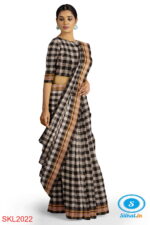 ILKAL HANDLOOM SILK BY MASRISE COTTON BIG CHECKS SAREE
