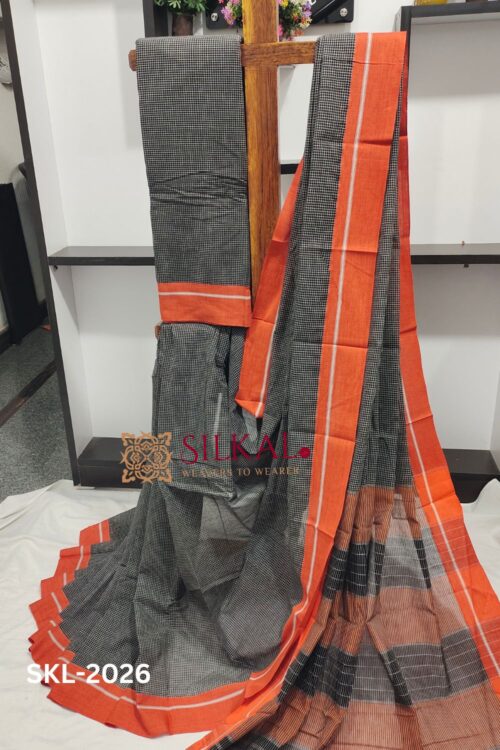 PATTEDA ANCHU PURE COTTON GANGA JAMUNA HANDWOVEN SAREE