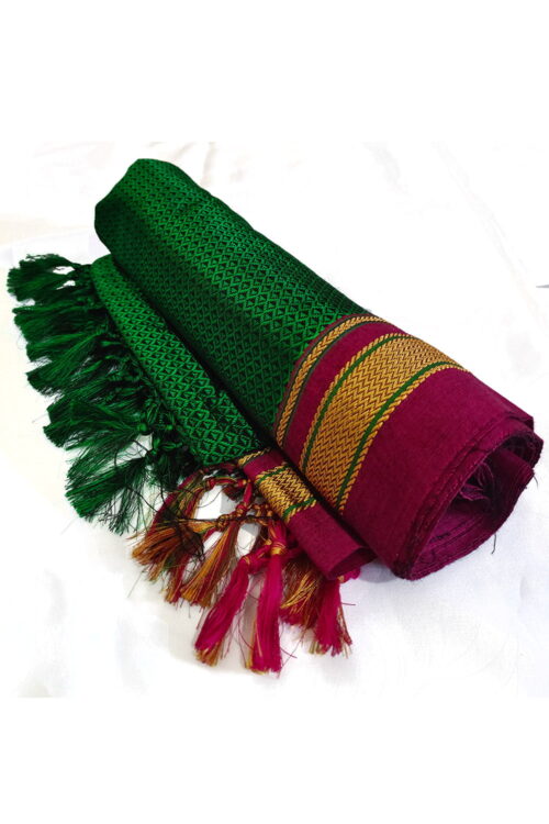 Guledgudda Khana Cotton Silk Fabrics Duppatta With Tassels