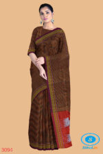 ILKAL HANDLOOM SILK BY COTTON SMALL CHECKS CHIKKI PARAS SAREES