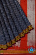 ILKAL HANDLOOM SILK BY COTTON SMALL CHECKS CHIKKI PARAS SAREES