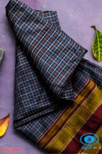 ILKAL HANDLOOM SILK BY COTTON SMALL CHECKS CHIKKI PARAS SAREES