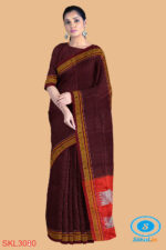 ILKAL HANDLOOM SILK BY COTTON SMALL CHECKS CHIKKI PARAS SAREES