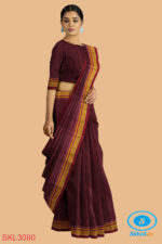 ILKAL HANDLOOM SILK BY COTTON SMALL CHECKS CHIKKI PARAS SAREES